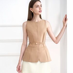 Color block mini dress with belt